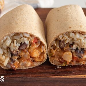 Spicy shrimp burrito